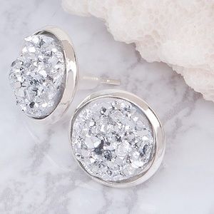 🌃Silver Cool Druzy Earrings
